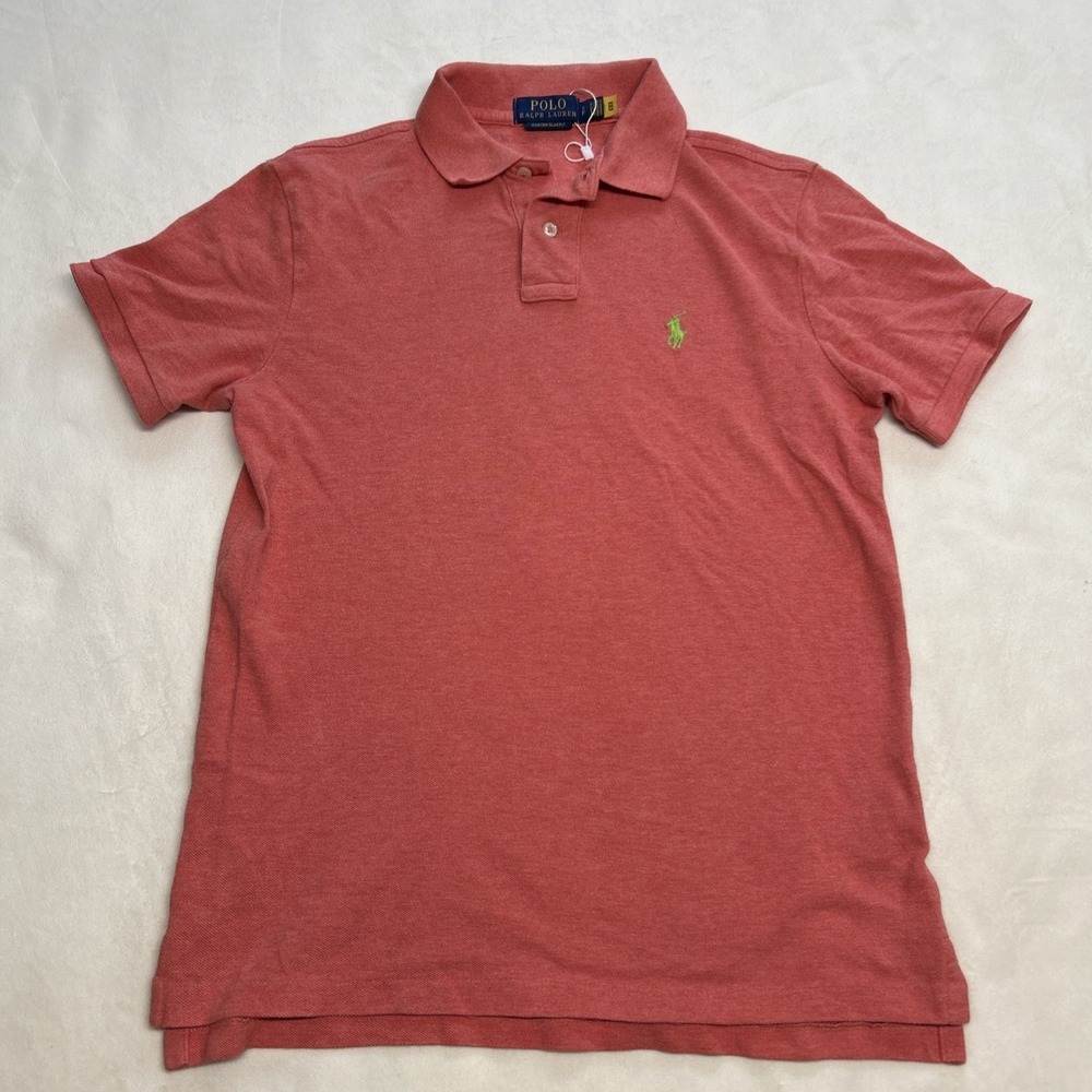 Polo Ralph Lauren Vintage Men's Coral Size Small Short Sleeve Polo Shirt